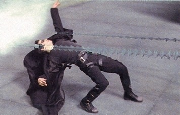 Neo Dodging Bullet meme template