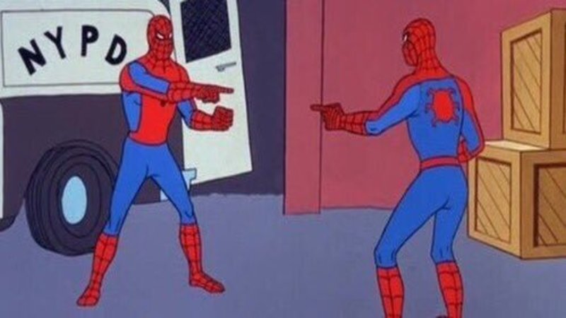 Spiderman Pointing meme template