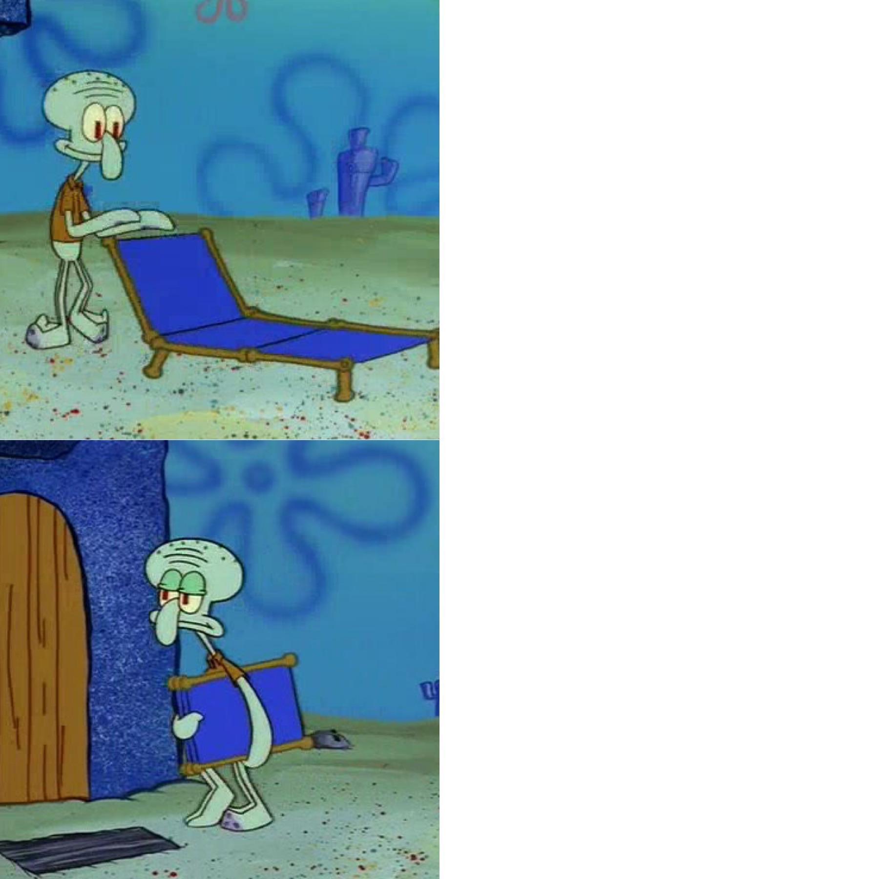 Squidward Chair meme template