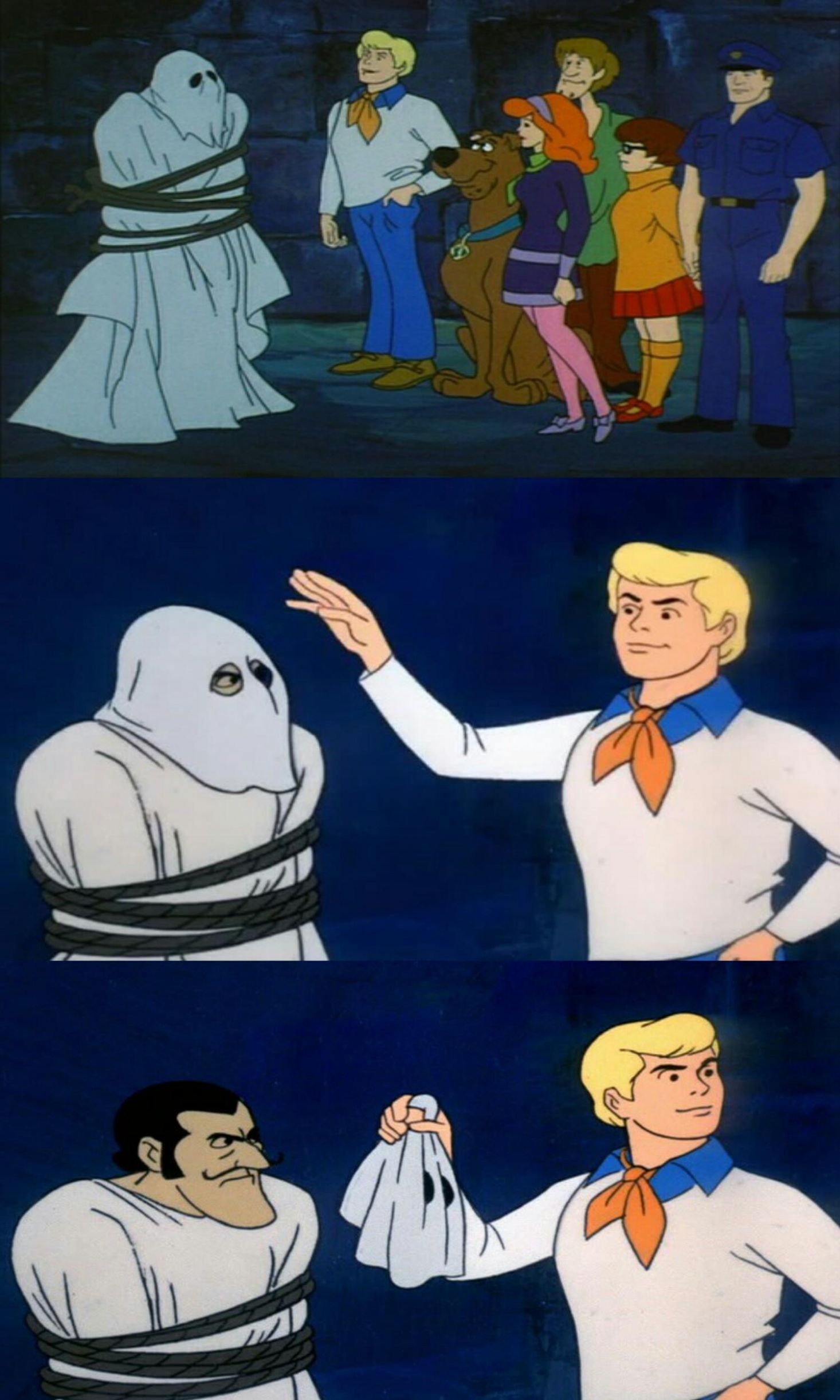 Scooby Doo Unmasking meme template