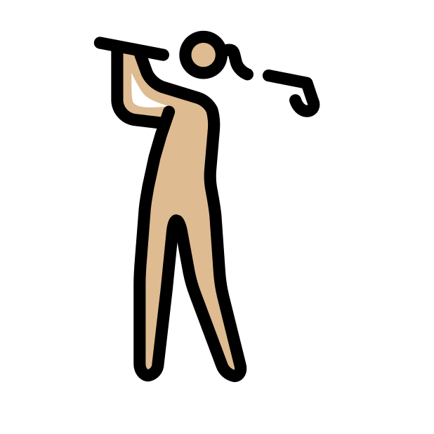 Woman Golfing: Medium-Light Skin Tone