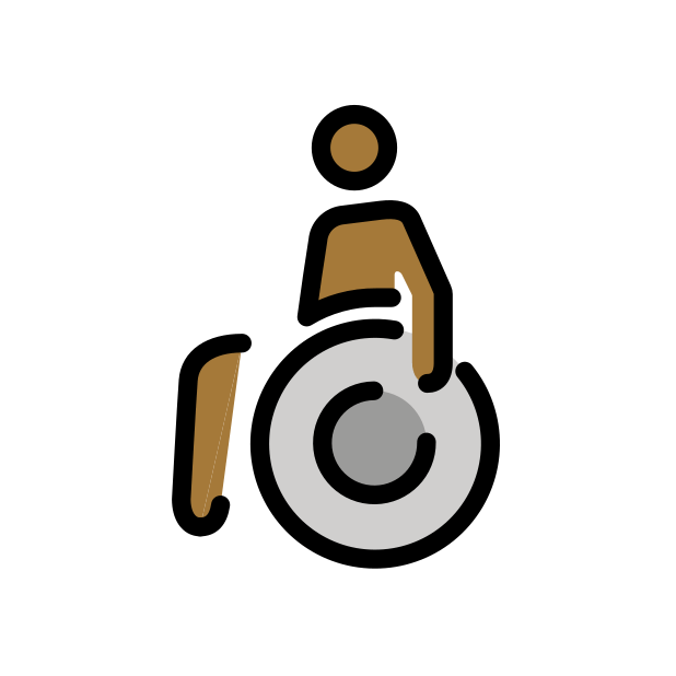 Man In Manual Wheelchair: Medium-Dark Skin Tone