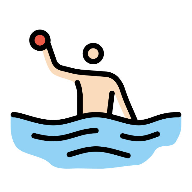 Person Playing Water Polo: Light Skin Tone